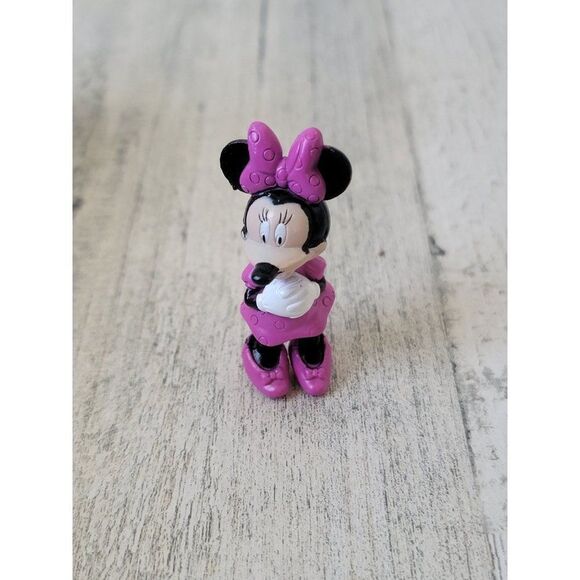 Pink outfit Minnie Mouse happy smile mini toy figure - Picture 1 of 4